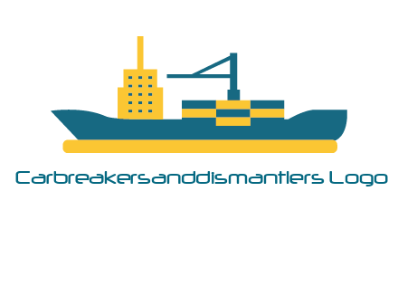 crane and deckhouse on consignment shipping logo icon
