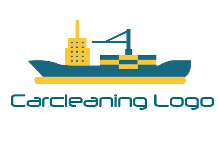 crane and deckhouse on consignment shipping logo icon