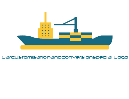 crane and deckhouse on consignment shipping logo icon