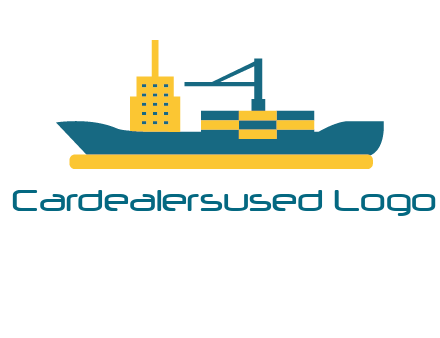 crane and deckhouse on consignment shipping logo icon