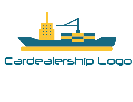 crane and deckhouse on consignment shipping logo icon