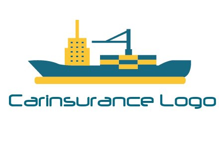 crane and deckhouse on consignment shipping logo icon