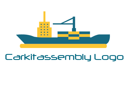 crane and deckhouse on consignment shipping logo icon