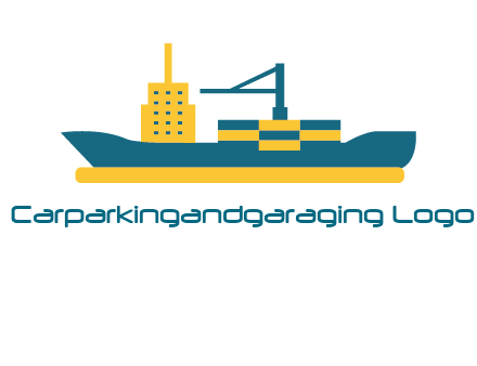 crane and deckhouse on consignment shipping logo icon