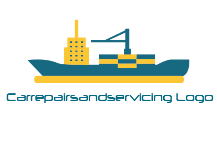 crane and deckhouse on consignment shipping logo icon