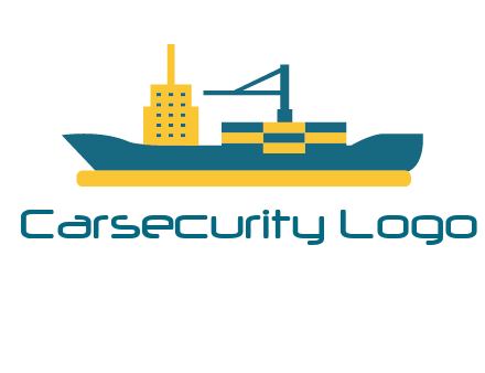 crane and deckhouse on consignment shipping logo icon