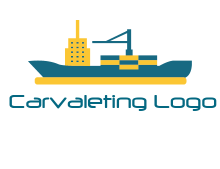 crane and deckhouse on consignment shipping logo icon