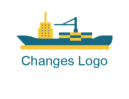 crane and deckhouse on consignment shipping logo icon