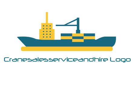 crane and deckhouse on consignment shipping logo icon