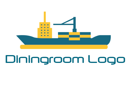 crane and deckhouse on consignment shipping logo icon