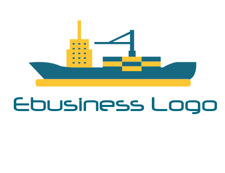 crane and deckhouse on consignment shipping logo icon