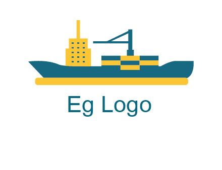 crane and deckhouse on consignment shipping logo icon