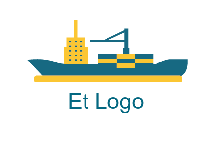 crane and deckhouse on consignment shipping logo icon