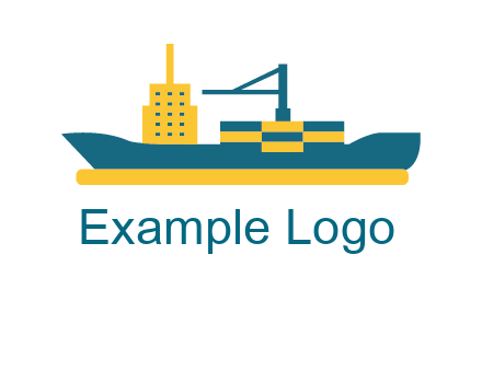 crane and deckhouse on consignment shipping logo icon
