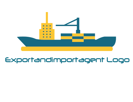 crane and deckhouse on consignment shipping logo icon