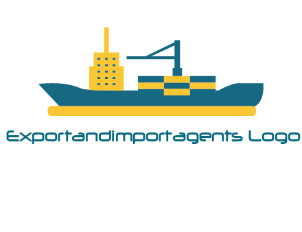crane and deckhouse on consignment shipping logo icon