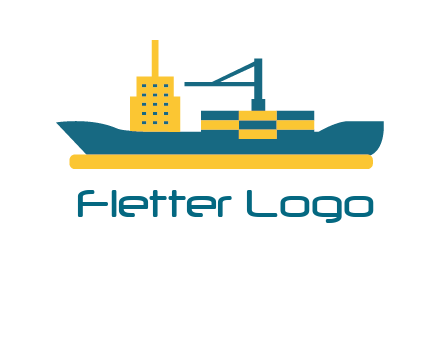 crane and deckhouse on consignment shipping logo icon