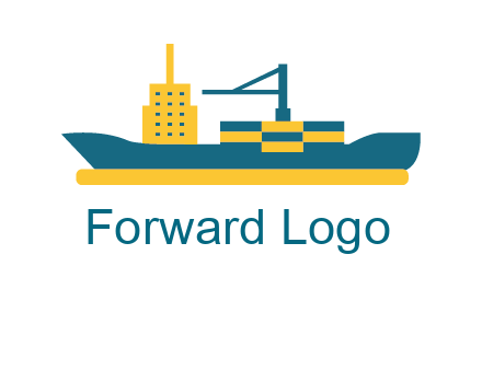 crane and deckhouse on consignment shipping logo icon