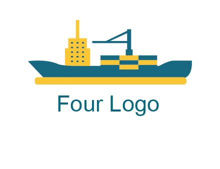 crane and deckhouse on consignment shipping logo icon