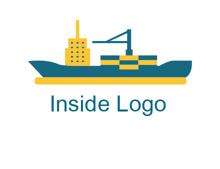 crane and deckhouse on consignment shipping logo icon
