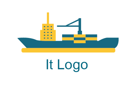 crane and deckhouse on consignment shipping logo icon