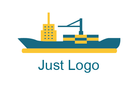 crane and deckhouse on consignment shipping logo icon