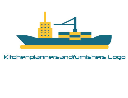 crane and deckhouse on consignment shipping logo icon