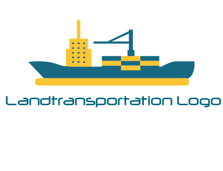 crane and deckhouse on consignment shipping logo icon
