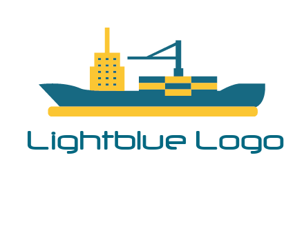 crane and deckhouse on consignment shipping logo icon
