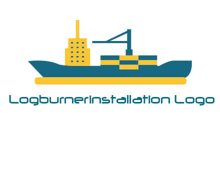 crane and deckhouse on consignment shipping logo icon