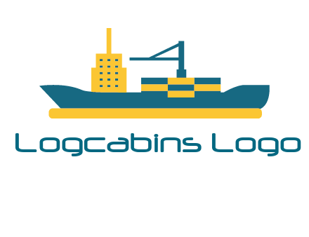 crane and deckhouse on consignment shipping logo icon