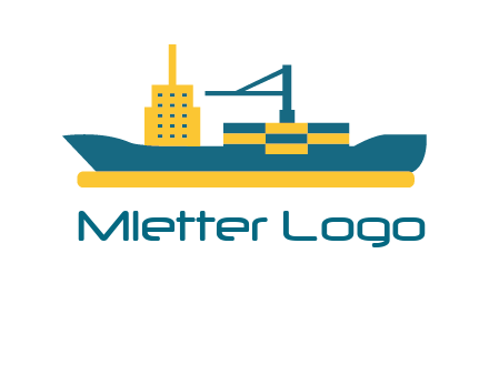 crane and deckhouse on consignment shipping logo icon