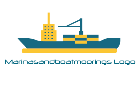 crane and deckhouse on consignment shipping logo icon