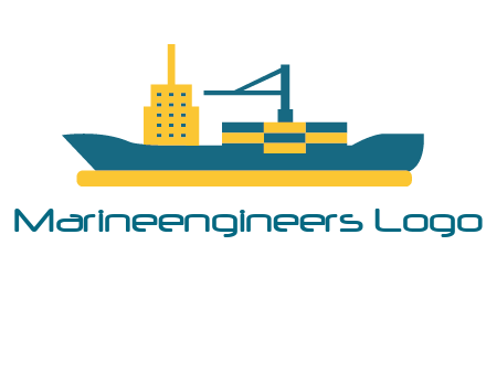 crane and deckhouse on consignment shipping logo icon