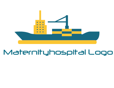crane and deckhouse on consignment shipping logo icon
