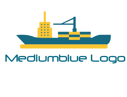 crane and deckhouse on consignment shipping logo icon