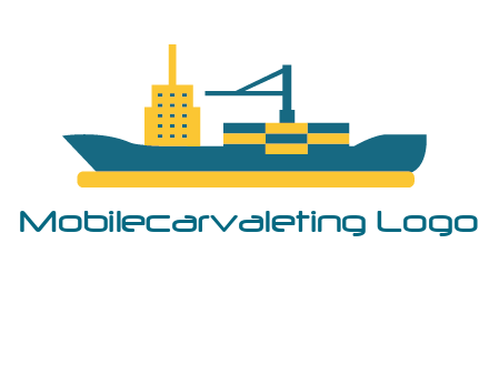 crane and deckhouse on consignment shipping logo icon