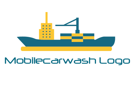 crane and deckhouse on consignment shipping logo icon