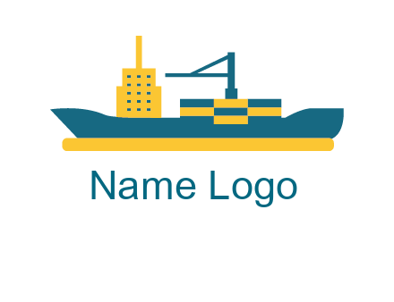 crane and deckhouse on consignment shipping logo icon