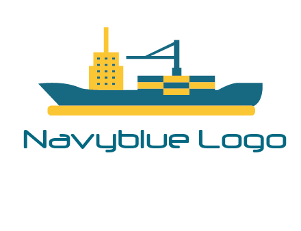 crane and deckhouse on consignment shipping logo icon