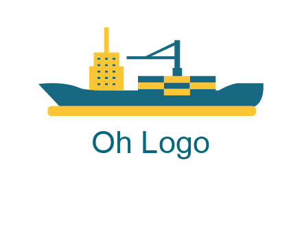 crane and deckhouse on consignment shipping logo icon