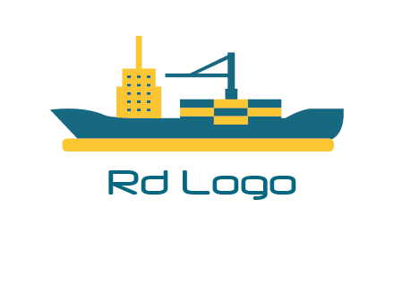 crane and deckhouse on consignment shipping logo icon