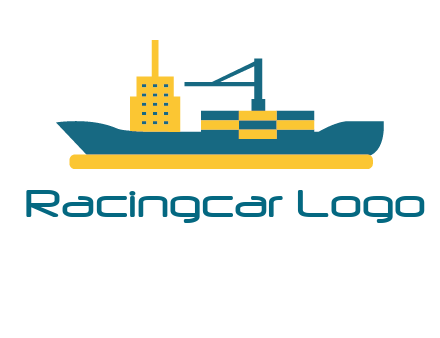 crane and deckhouse on consignment shipping logo icon