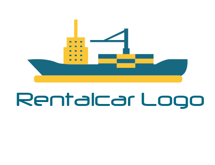 crane and deckhouse on consignment shipping logo icon