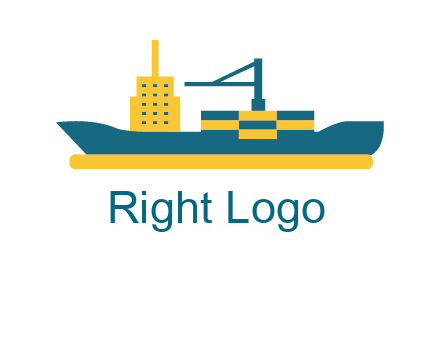 crane and deckhouse on consignment shipping logo icon
