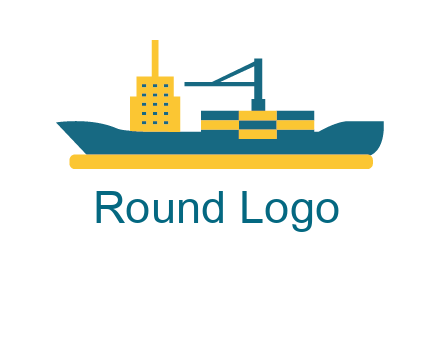 crane and deckhouse on consignment shipping logo icon