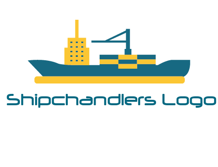 crane and deckhouse on consignment shipping logo icon