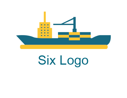 crane and deckhouse on consignment shipping logo icon