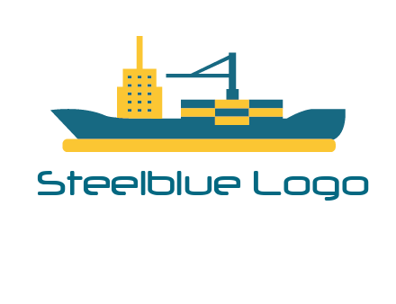 crane and deckhouse on consignment shipping logo icon