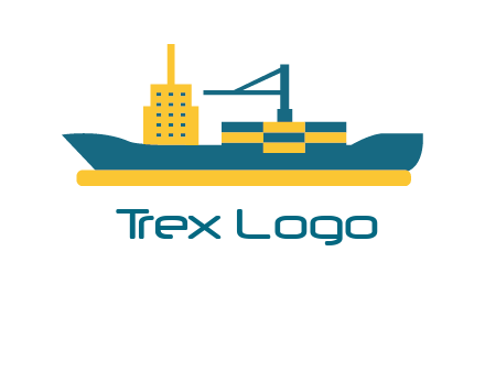 crane and deckhouse on consignment shipping logo icon